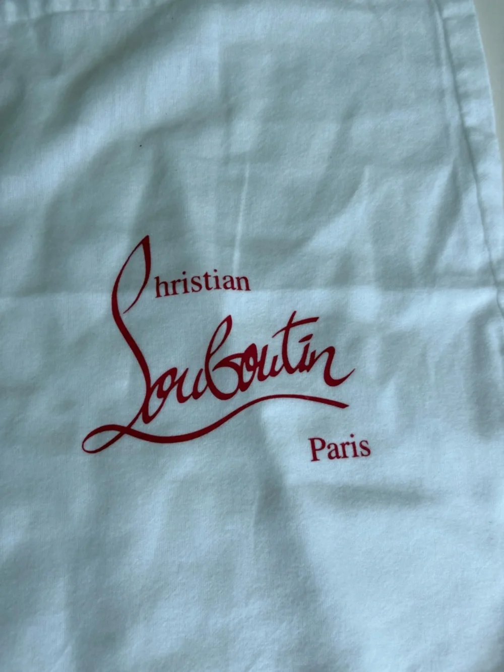 Christian Louboutin White Dust Bag with Red Logo
